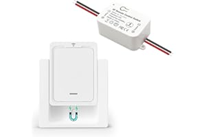 Tedeligo Kit de Interruptor de Luces Inalámbricas, Interruptor Inalámbrico Receptor Relé 220V 2000W RF Control Remoto Hasta 150M Mando Distancia para Luces y Electrodomésticos, No se requiere WiFi
