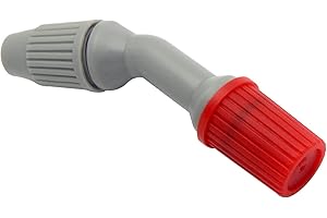 Funnytek - Boquilla de pulverización (1 boquilla de pulverización de plástico duradero, boquilla roja ajustable para hierba, riego y limpieza)