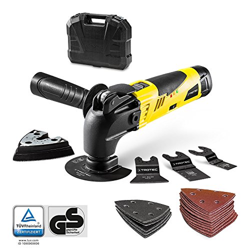 TROTEC Akku-Multifunktionswerkzeug PMTS 10-12V mit Schnellspannsystem, 12V-Akku, umfangreiches Zubehörset, Transportkoffer