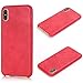 Produktbild iPhone X Hülle 2017, elecfan Ultra Slim Superleicht Stoßdämpfer Abdeckung Telefon Haut Super Dünner schützender Cover Fall Case Schutzhülle Bumper PU Leder Hülle für 5.8 Zoll Neu iPhone X (iPhone X, Rot)