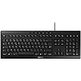 CHERRY STREAM KEYBOARD, Wired Keyboard, French Layout (AZERTY), Silent Typing, Unique Typing Feeling, Flat Design, Black