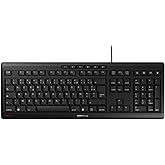 CHERRY STREAM KEYBOARD, Wired Keyboard, French Layout (AZERTY), Silent Typing, Unique Typing Feeling, Flat Design, Black