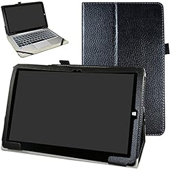 Chuwi hi10 pro / hi10 Funda,Mama Mouth Slim PU Cuero Con Soporte Funda Caso Case para 10.1" Chuwi hibook hi10 pro / hibook hi10 Windows + Android Dual OS Tablet PC 2016,Negro