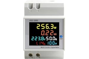 ATEC BY CARBONI CHRISTIAN ATEC - Multifunzione 6 in 1 Display LCD AC40-300V/0-100A per DIN-RAIL (D52-2066)