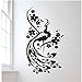 Price comparison product image Flowers Peacock Wall Sticker for Living Room Animal Poster Wall Art Vinyl Removable Decals DIY Home Decoration Accesso 58cm X 104cm