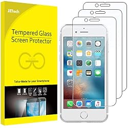 JETech Protector de Pantalla para iPhone 6, iPhone 6s, iPhone 7, iPhone 8, Vidrio Templado, 3 Unidades