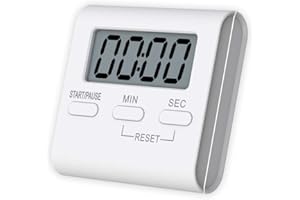 Kitchen Timer, INRIGOROUS Digital Kitchen Timer Magnetic Countdown Stopwatch Timer With Loud Alarm, Big Digit, Back Stand, Hanging Hole for Cooking, Shower, Bathroom, Kids, Classroom