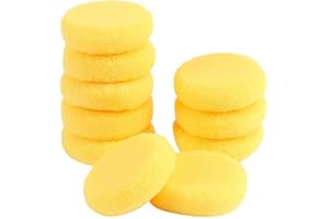Sobeta 10Pcs Éponge De Peinture d'artiste Synthétique Ronde Éponges D'Artisanat pour Éponge d'art D'Aquarelle Poterie Peinture Jaune 2.75 Pouces