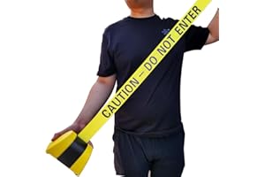 YUFANKAI Magnetic Wall Mount Queue Barrier Belt, Retractable Barrier, with ABS plastic housing, 5/10 m arning Belt People Guidance System, ‘CAUTION - DO NOT ENTER’ printed on both sides. (10M)