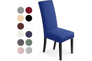 BALLADHOME Coprisedie con schienale 6 pezzi Elasticizzato Copertura della sedia bi-elastico per una misura universale, Coppia spandex Coprisedia molto facile da pulire e di lunga durata (6 Pezzi, Blu Reale)