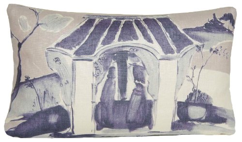 Lilac Cushion Cover Asian Design Building Decorative Pillow Case Osborne and Little Fabric Palais Chinoise Purple