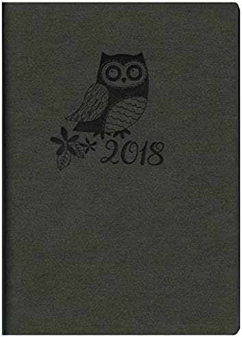 Tallon A5 Week To View Grey Embossed Owl Design Diary 2018