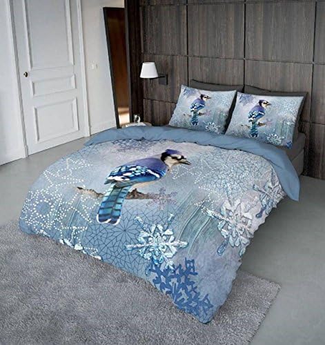 Duvet Cover 240 x 220 cm and 2 Pillowcases. DC Ice Bird 60 x 70 cm Blue