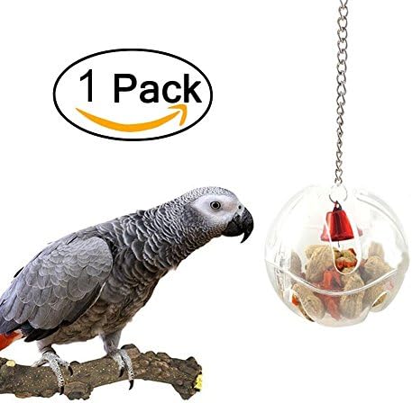 Yueunishi Bird Foraging Toy Ball, Pet Feeder Ball, Intelligence Growth Training Feeder Toys for Parrot Budgie Parakeet Cockatiel (1 pack)