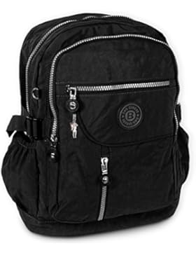 Rucksack, Handtasche schwarz Nylon Damen Cityrucksack Bag Street OTJ604S