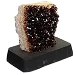 Gewicht ca. 1,012 Kg budawi-Deko & Schönes Citrin Druse Höhe ca. 13 cm Einzelstück mit Holz Sockel, Citrindruse
