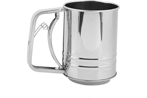 LONGZHUO Tamiz de harina, tamiz de harina manual de acero inoxidable Tamiz Colador de harina Cocina Cocina Herramienta para hornear