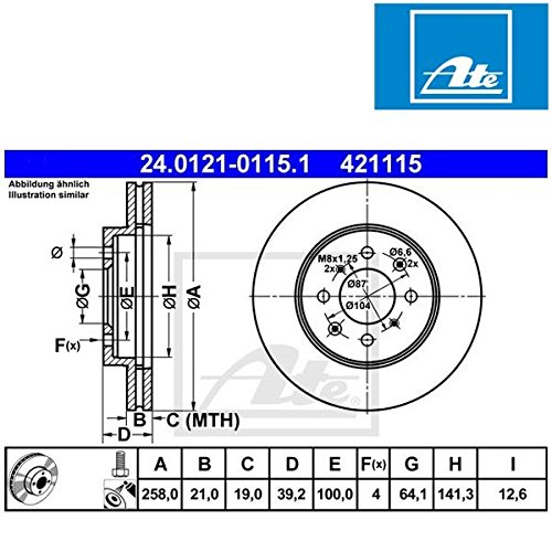 Preisvergleich Produktbild ATE 24012101151 BREMSSCHEIBE - (Paar)