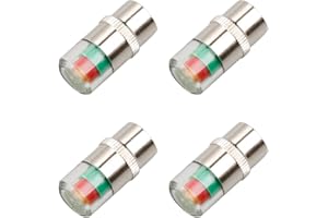 Tabanzhe 4 PCS Premium Car Tire Tyre Pressure Monitor Valve Stem Caps,Safety Sensors Indicator with 3 Colors,Air Valve Caps,for Cars Motorcycles Bikes