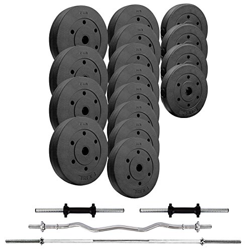 Trex Hantelset Lang-, Curl- und Kurzhantelstange mit Gewichten 50kg bis 160kg zur Wahl
