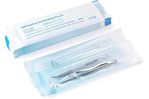 WUSJCOF 100 Sacchetti per Sterilizzazione Autoclave, Sacchetti Autoadesivi per Disinfezione, Sacchetti Sterilizzazione Manicure, Utilizzati per Strumenti Dentali e Nail Art, 70x230MM