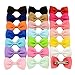 Price comparison product image Aubess 20pcs Bowknot Hair Pin Hairstyle Grosgrain Ribbon Pinwheel Boutique Hair Bows Clips Ribbon Clip Crocodile Girl Baby Kids