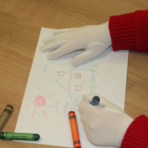 GRANBERG 110.0155–3 Kinder Bambus Neurodermitis Handschuhe, 1 Paar, Gr. 3–4 Yrs., weiß