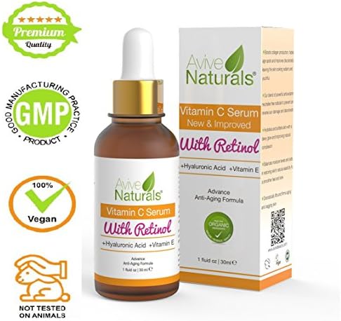 ★SPECIAL SALE PRICE★ ORGANIC 20% Vitamin C Serum and Retinol Serum For Face and Neck with Hyaluronic Acid - Clinical Strength - The Best Anti Ageing &amp; Anti Wrinkle Serum - Face Lift in a bottle! This Vegan Vitamin C Serum Will Plump, Hydrate &amp; Brighten Skin While Filling In Those Fine Lines &amp; Wrinkles. See Results Or Your Money Back!