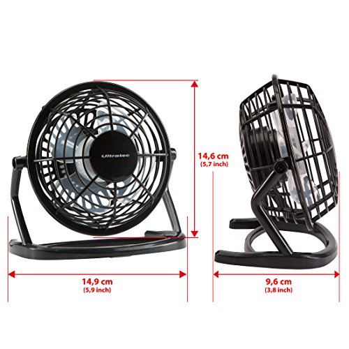 Ultratec USB Mini- Ventilator/Lüfter für den Schreibtisch, Schwarz - 2