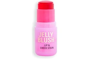 REVOLUTION BEAUTY LONDON Revolution Beauty, Jelly Blush Stick Lip & Cheek Stain, Long-Lasting & Buildable with Hyaluronic Acid & Aloe, Vegan & Cruelty-Free, Strawberry Red