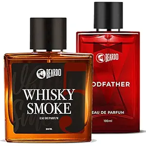 Beardo Godfather and Whisky Smoke Perfume for Men, 100 ml | EAU DE PARFUM | Premium, Strong & Long Lasting Fragrance | Set of 2 Pcs