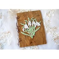 Blumen Gästebuch Schneeglöckchen Holz Buch Personalisierte rustikale Zeitschrift Buch Hochzeit Gästebuch Fotoalbum Benutzerdefinierte rustikale Hochzeit Buch Hochzeits dekor