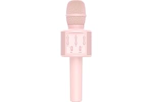 DRSYXCS Kids Wireless Karaoke Microphone Machine Portable Handheld Bluetooth Mic Speaker with Magic Voice Singing Toys for 3-12 Year Boys Girls Christams Birthday Gift (Pink)