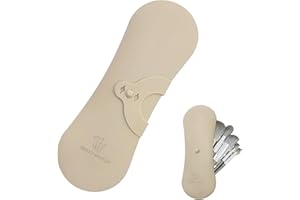 XIXKOLYU® Bolsa de almacenamiento portátil de silicona para brochas de maquillaje, con hebilla lateral, resistente al agua, organizador de viaje, caja de almacenamiento para maquillaje (caqui)