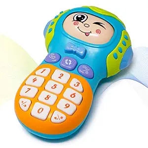 Zest 4 Toyz Musical Mobile Phone Toy Cellphone Telephone Educational Learning Toy ( Cute Face Expression Changer Pack of 1) Baby Phone with Light and Sound(Battery Included),Plastic,Multi color