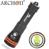 Producto importado. Archon D15VP - Linterna de buceo con cargador de batería, 100 m, foco de vídeo, luz blanca, roja, CREE, LED, 1300 lúmenes, 110/30 grados, linterna submarina, 100 m