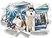 Produktbild Stil.Zeit Zwei Wilde Huskies, Papier 3D-Wandsticker Format: 92x67 cm Wanddekoration 3D-Wandaufkleber Wandtattoo