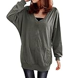 Allegra K Ladies V Neck T Shirt Batwing Casual Tops Loose Hoodies Blouses