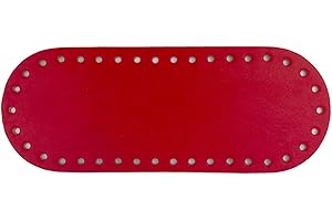 TRICOT CAFE' Tricot Cafè - Fondo Borsa 21X8 Rosso E479 - Fondo per Borse Ideale per Lavorare all' Uncinetto in Pelle ed Ecopelle Pensato per Creare Una Borsa a Uncinetto Artigianale