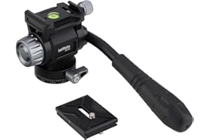 LEFTFOTO Mini-Stativ-Fluidkopf, Schwenkneigkopf mit Panorama-Kugelkopf und Arca Swiss Schnellwechselplatte, für Kamerastativ, kompakte Video-Gleitschiene und DSLR-Kameras.