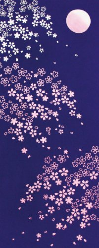 The Moonlight Cherry, Tenugui Made in Japan by Miyamoto-Towel
