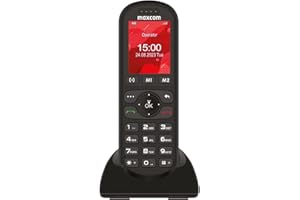 Maxcom MM39D 4G VoLTE Big Button Cordless Mobile Desk Phone for Home and Office use with SIM Card No Land Line Required Desktop Charger UK Plug - Black