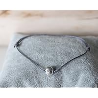 Armband Buddha silber farben Makrameearmband Macrame Kopf Herren Damen verschiedene Farben