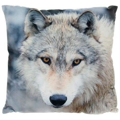 Wolf Head Photo Print Cushion and Cover by Joe Davies
