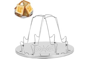 HXSYKJDM Camping Toaster für Gaskocher, Camping Toaster, Edelstahl Faltbarer Toastablett für Gasherd Outdoor Picknick Reisen Wohnmobile, 22 × 12.4cm