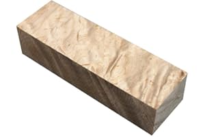 XLIJI Selezione di legno da tornitura, per manici di coltelli, maniglie, progetti di lavorazione del legno, (153 mm x 40 mm x 30 mm, acero ondulato)