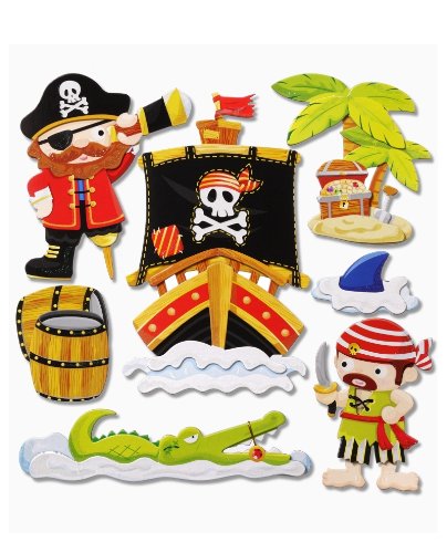 Preisvergleich Produktbild Sticker 3D Piraten groß
