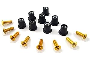 PUIG 0957 - kit di viti in alluminio con silenblock in gomma per installazione di cupolini compatibile con universal universal COLORE DORADO/ORO