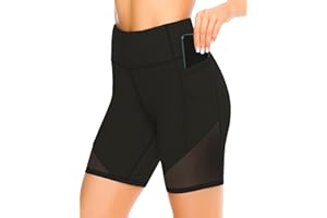 JOYSPELS Kurze Sporthose Damen mit Mesh - Atmungsaktive Radlerhose Kurz Leggings für Sport Alltag Sommer