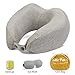 Produktbild Reise-Nackenkissen Nackenhörnchen von Little Tree, aus weichem bequemen Memory-Schaum-Stoff,  mit ergonomischer Stützfunktion ,Temperaturausgleicher Baumwolle -Bezug, GRATIS : Schlafbrille, Ohrenstöpsel und Tragetasche,perfekter Pack für unterwegs (Elegant Grau)